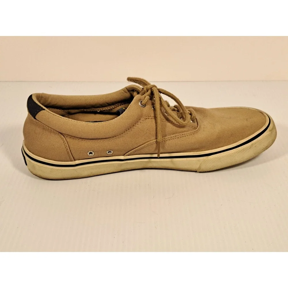 Sperry Top-Sider Striper II CVO Tan Canvas Sneakers Mens 13 STS21430 Khaki Shoe